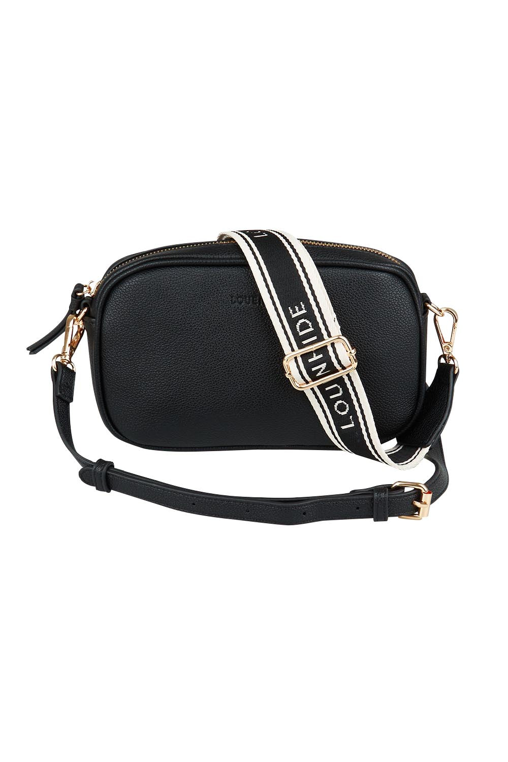 Product shot of the Bianca Crossbody Bag in colour Black (Black), from the front