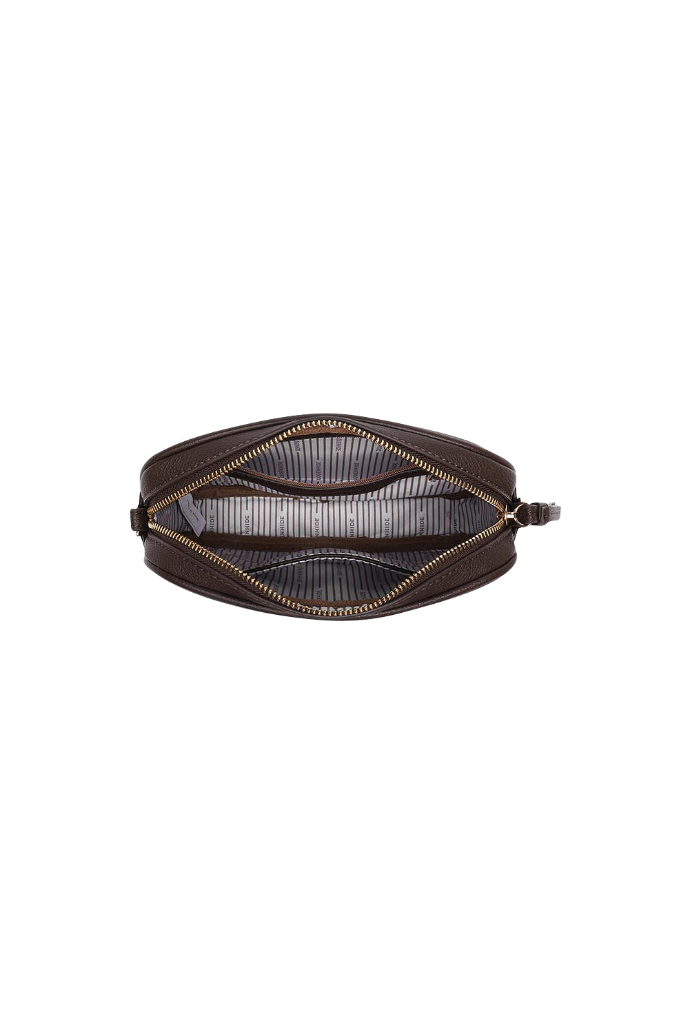 Product shot of the Bianca Crossbody Bag in colour Chocolate, detail