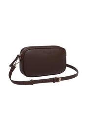 Product shot of the Bianca Crossbody Bag in colour Chocolate, detail