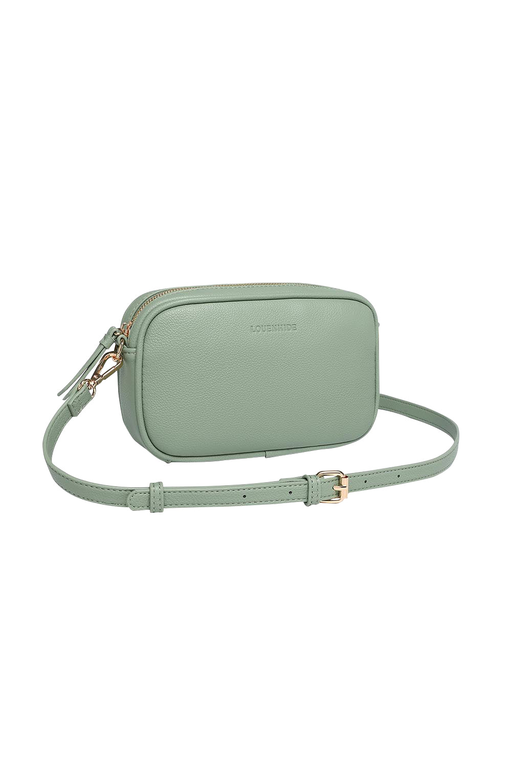 Product shot of the Bianca Crossbody Bag in colour Sage (Green), detail