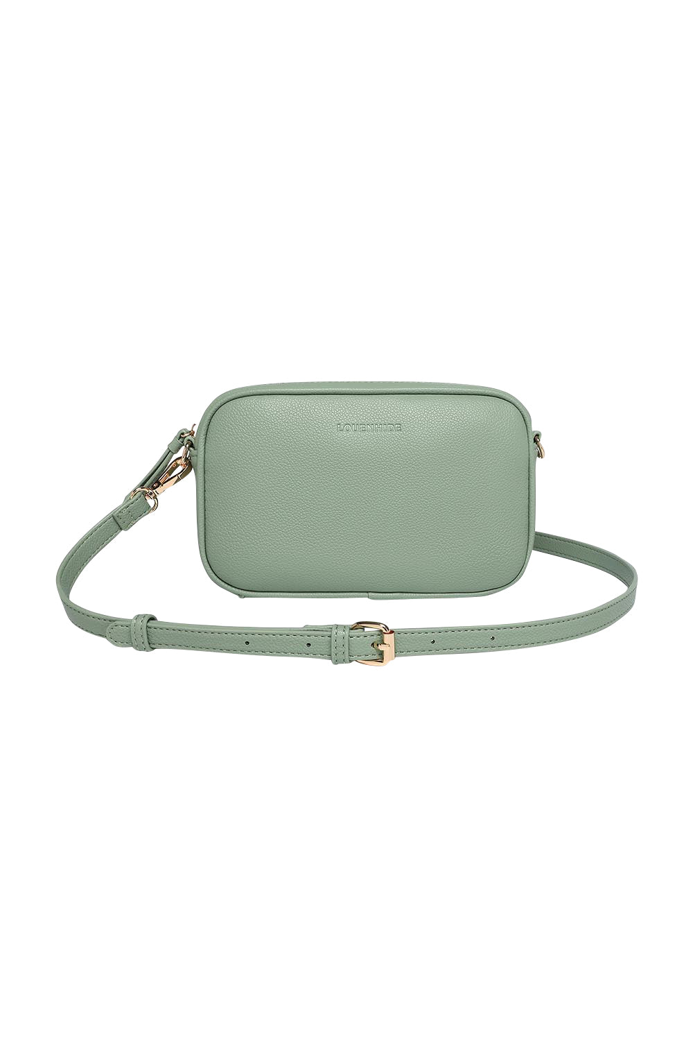 Product shot of the Bianca Crossbody Bag in colour Sage (Green), detail