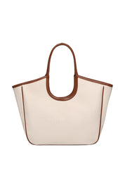 Product shot of the Alexandra Tote Bag in colour Natcanvas, from the front