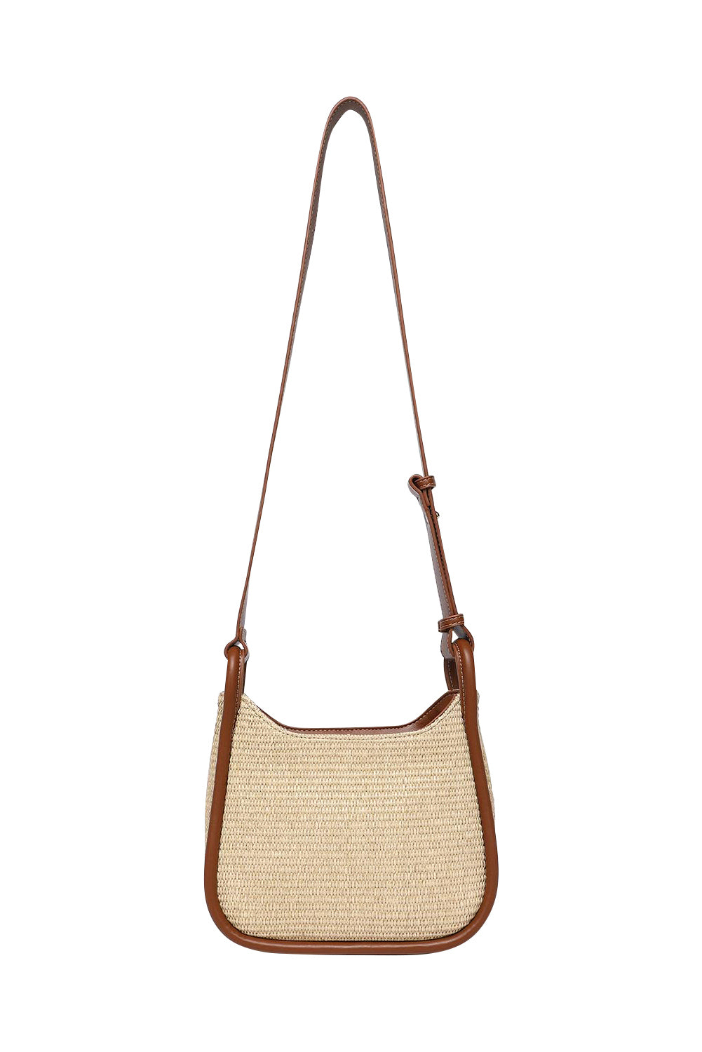 Product shot of the Clare Woven Handbag in colour Tanraffia, detail