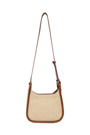 Product shot of the Clare Woven Handbag in colour Tanraffia, detail