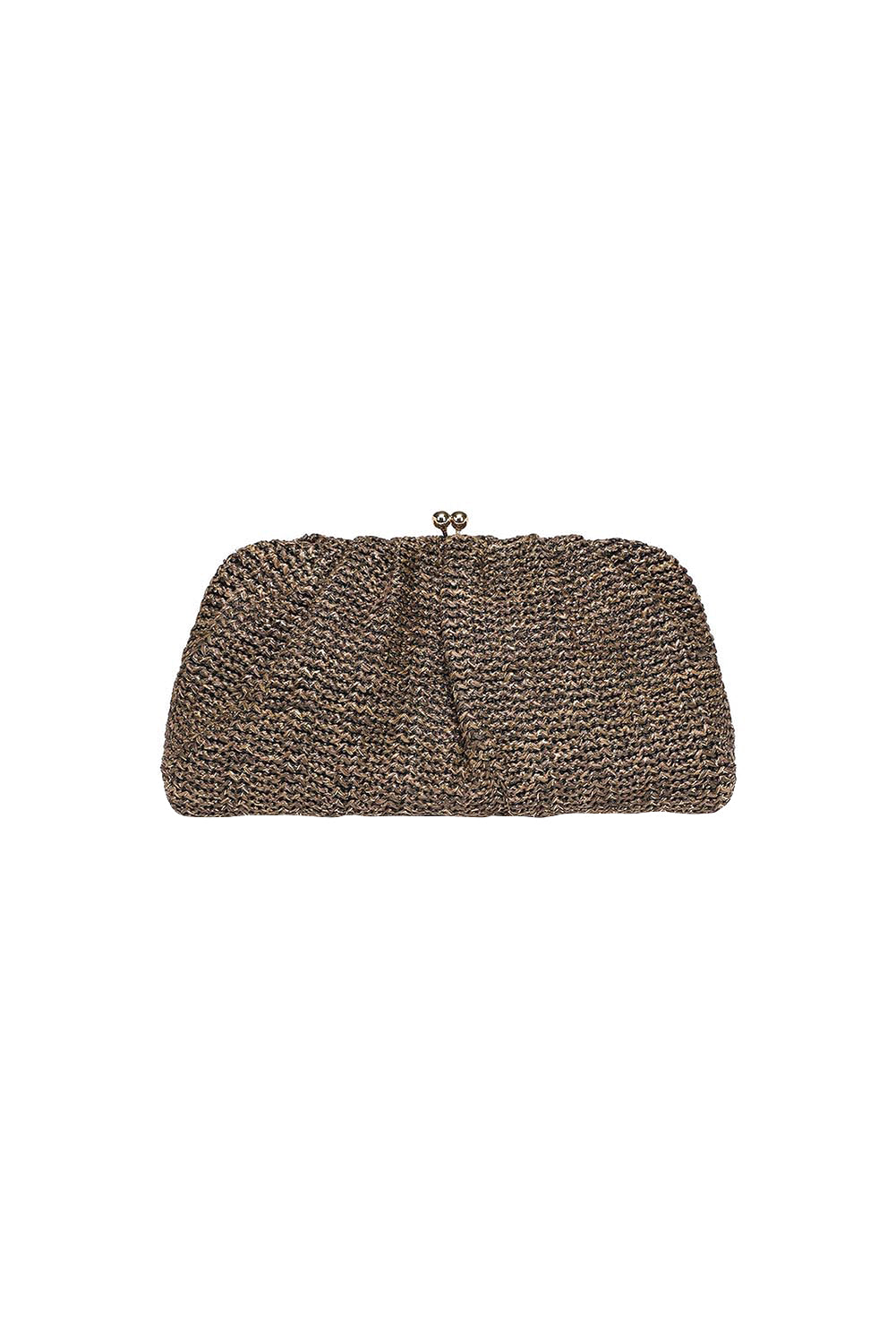 Product shot of the Goldie Clutch - Raffiachocolate in colour Raffiachocolate, from the back