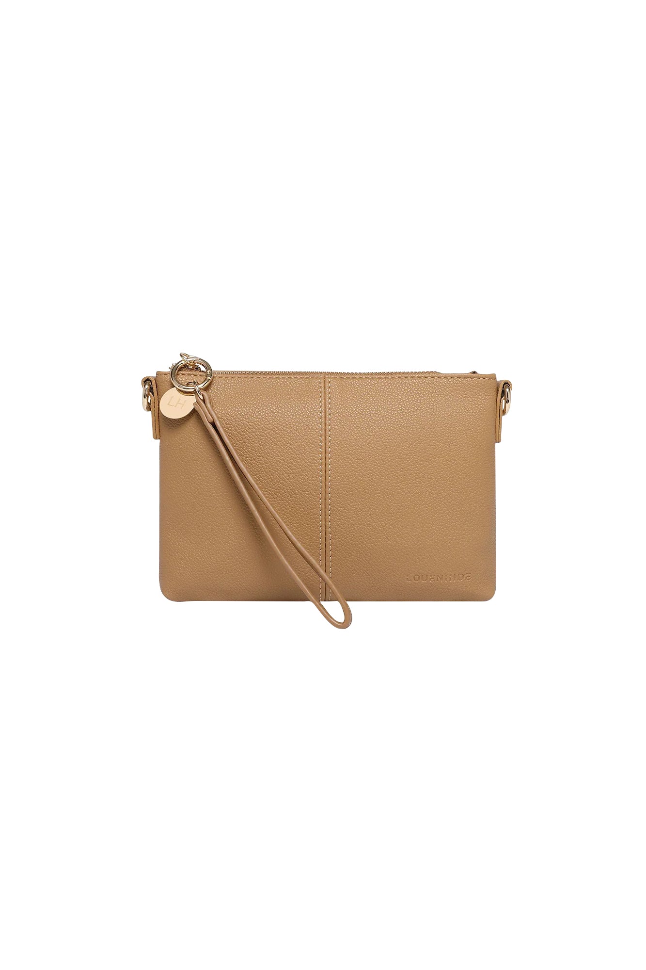 Product shot of the Baby Sophie Crossbody Bag in colour Camel, detail