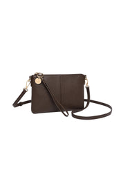 Product shot of the Baby Sophie Crossbody Bag in colour Chocolate, detail