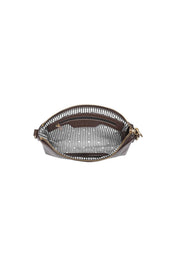 Product shot of the Baby Sophie Crossbody Bag in colour Chocolate, detail