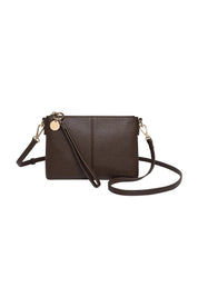 Product shot of the Baby Sophie Crossbody Bag in colour Chocolate, from the front