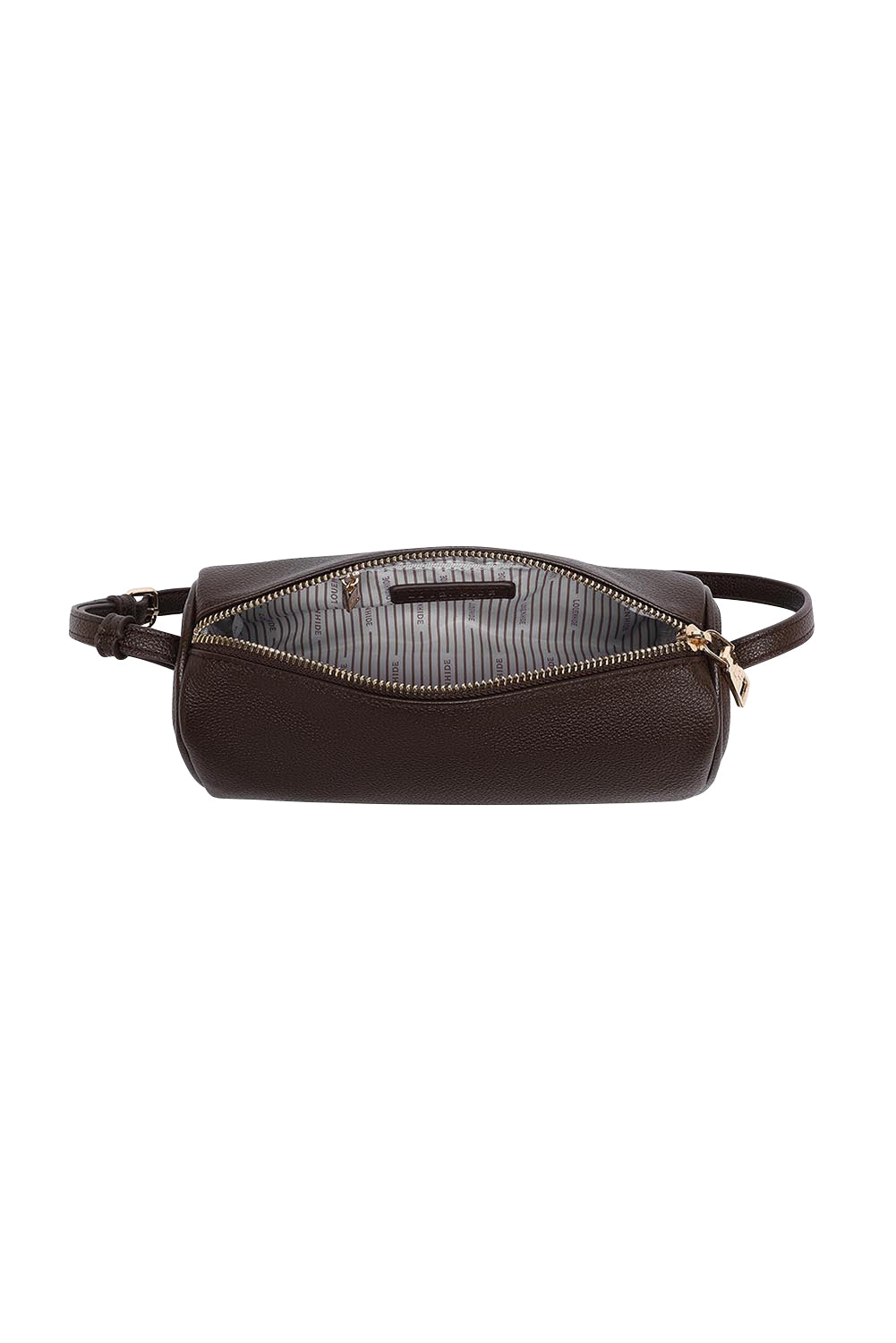 Product shot of the Serena Handbag in colour Chocolate, detail