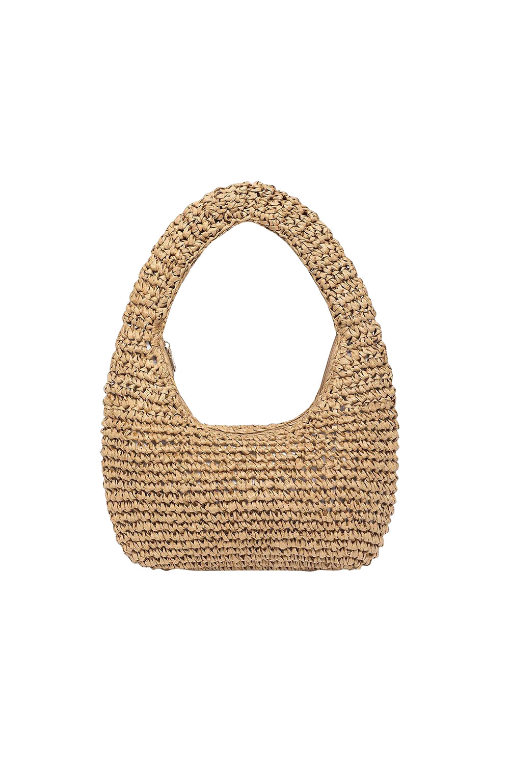 Product shot of the Nellie Woven Handbag in colour Natural, from the front