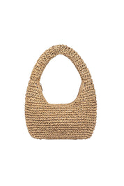 Product shot of the Nellie Woven Handbag in colour Natural, from the front