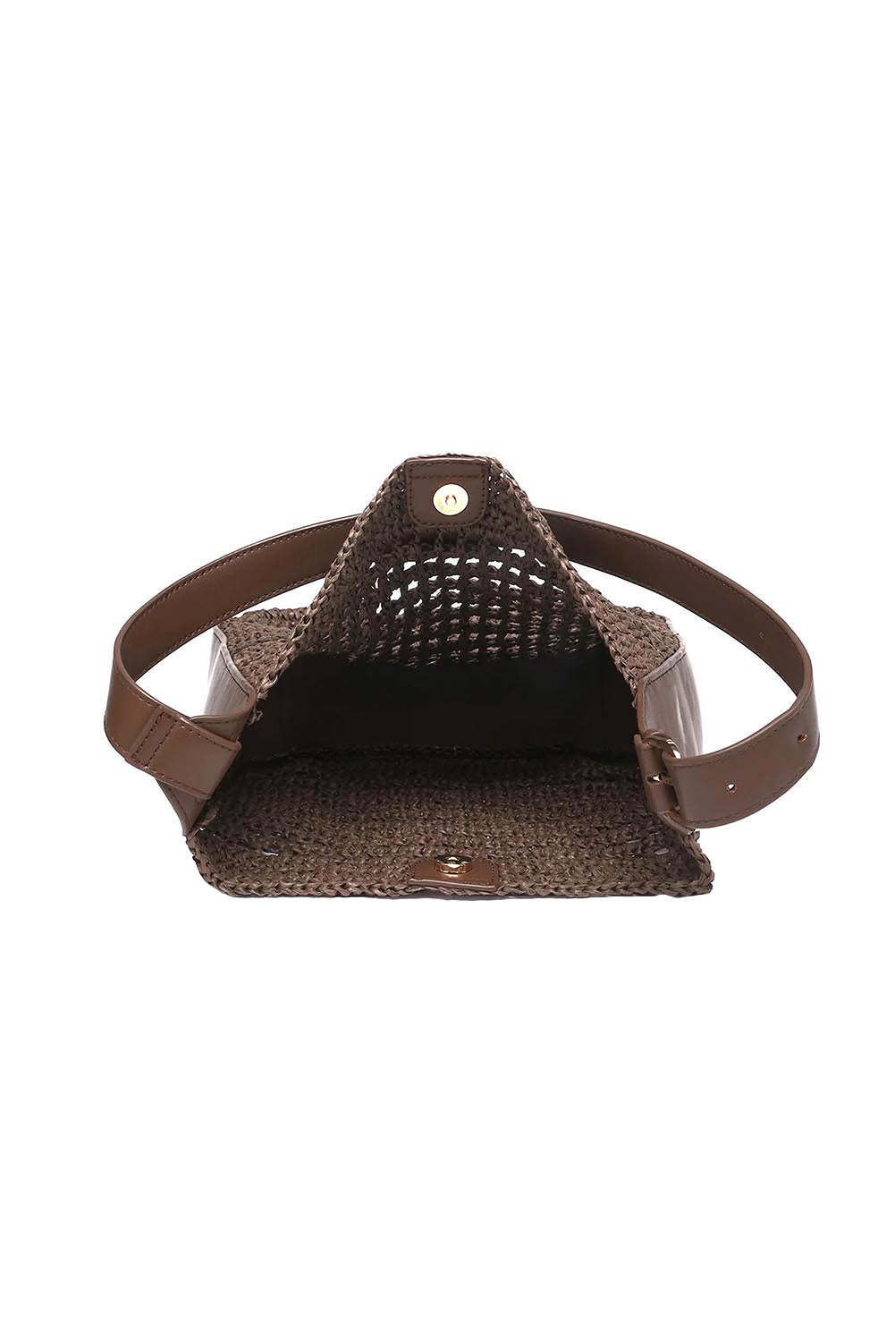Product shot of the Louisa Shoulder Bag - Chocolate in colour Chocolate, showing detail