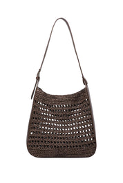 Product shot of the Louisa Shoulder Bag - Chocolate in colour Chocolate, from the front