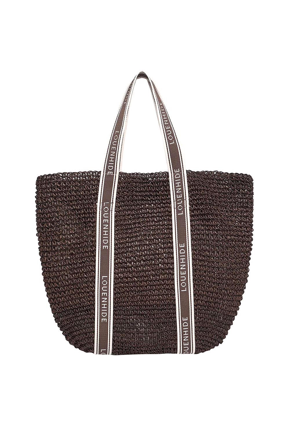 Product shot of the Bali Beach Bag - Chocolateraffia in colour Chocolateraffia, from the back