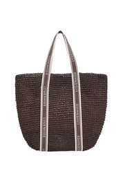 Product shot of the Bali Beach Bag - Chocolateraffia in colour Chocolateraffia, from the back