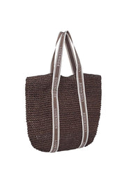 Product shot of the Bali Beach Bag - Chocolateraffia in colour Chocolateraffia, showing detail