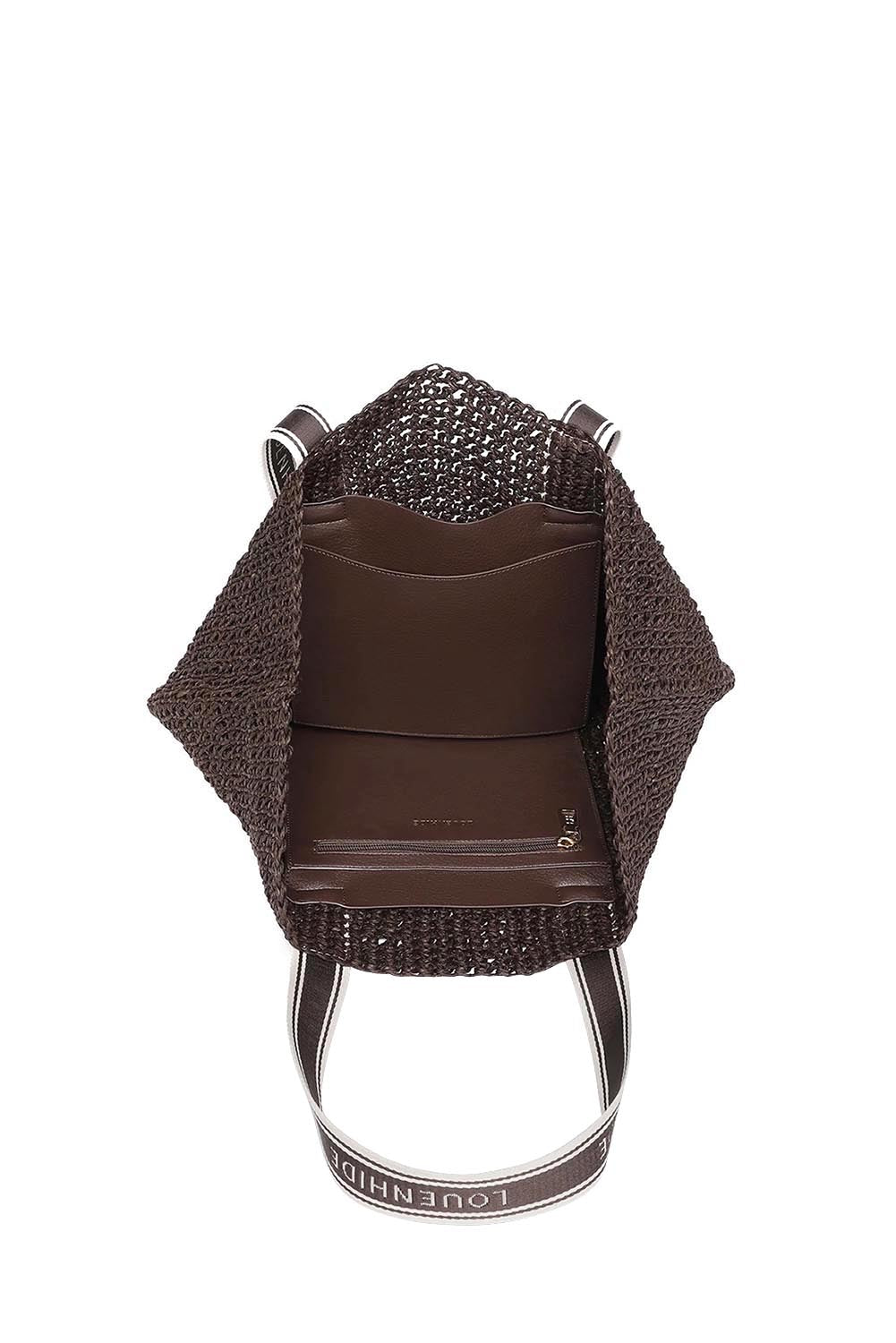 Product shot of the Bali Beach Bag - Chocolateraffia in colour Chocolateraffia, showing detail