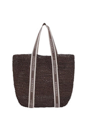 Product shot of the Bali Beach Bag - Chocolateraffia in colour Chocolateraffia, from the front