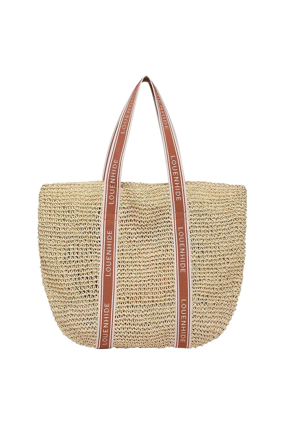 Product shot of the Bali Beach Bag - Naturalraffia in colour Naturalraffia, from the back
