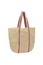 Product shot of the Bali Beach Bag - Naturalraffia in colour Naturalraffia, showing detail