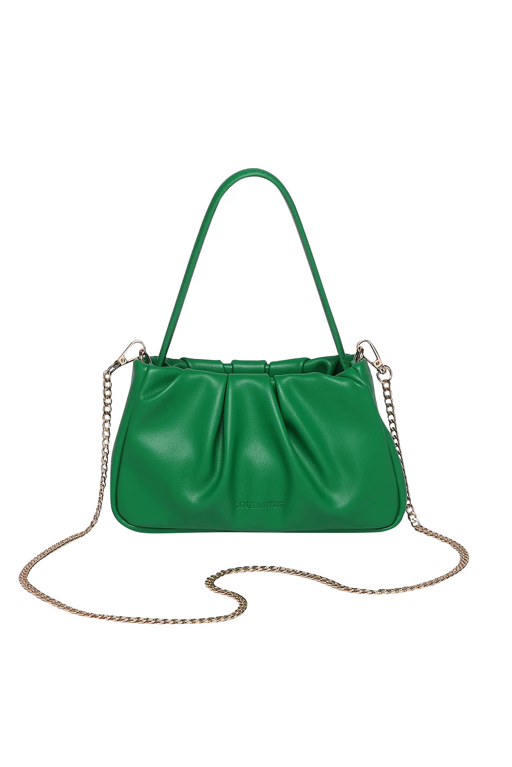 Product shot of the Uma Day Night Crossbody Bag in colour Emerald (Green), from the front