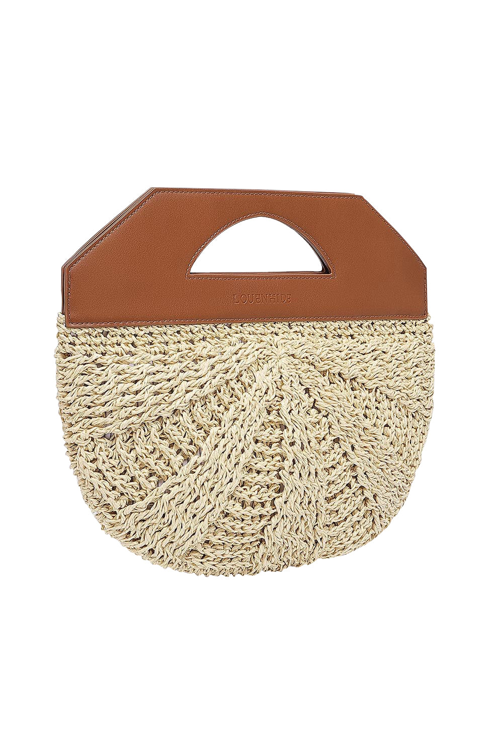 Product shot of the Carmella Bucket Bag in colour Naturtan, detail