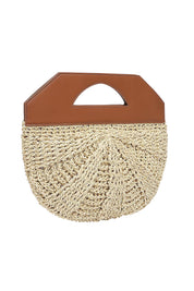 Product shot of the Carmella Bucket Bag in colour Naturtan, detail