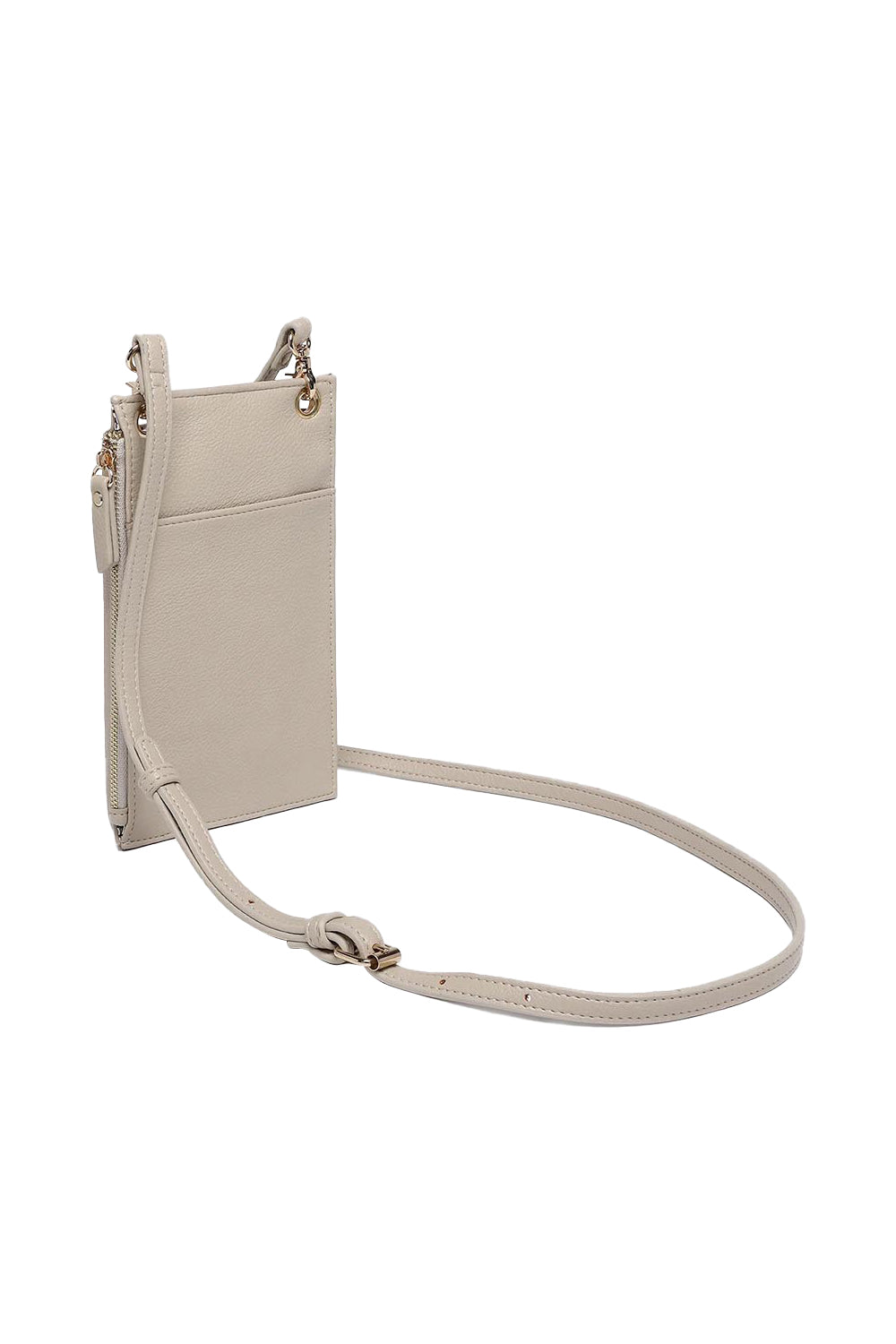Product shot of the Suki Phone Bag in colour Almond, from the back