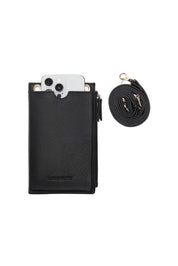 Product shot of the Suki Phone Bag in colour Black (Black), detail