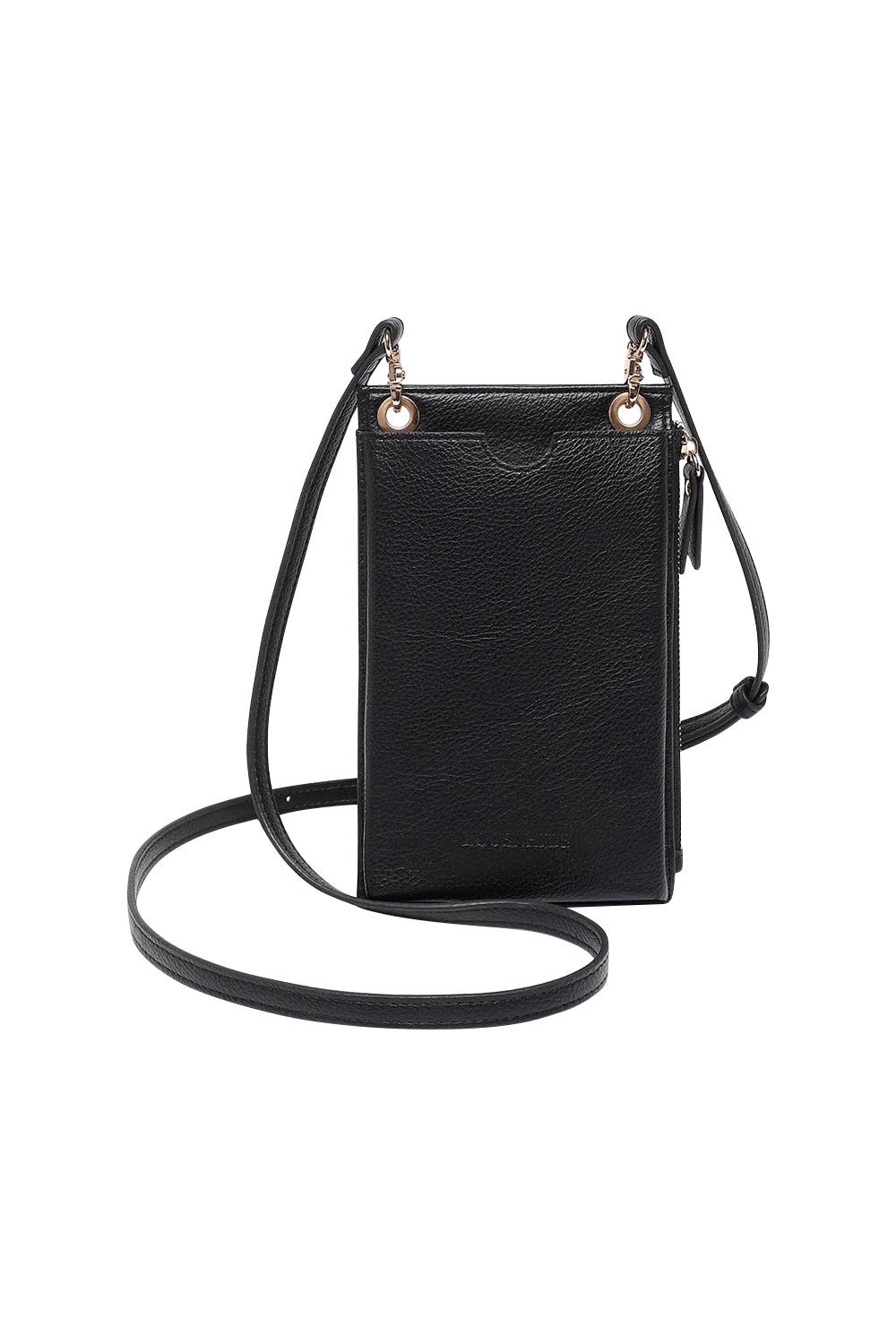 Product shot of the Suki Phone Bag in colour Black (Black), from the front