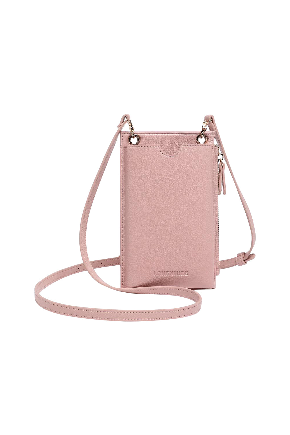 Product shot of the Suki Phone Bag in colour Dustypink (Pink), from the front