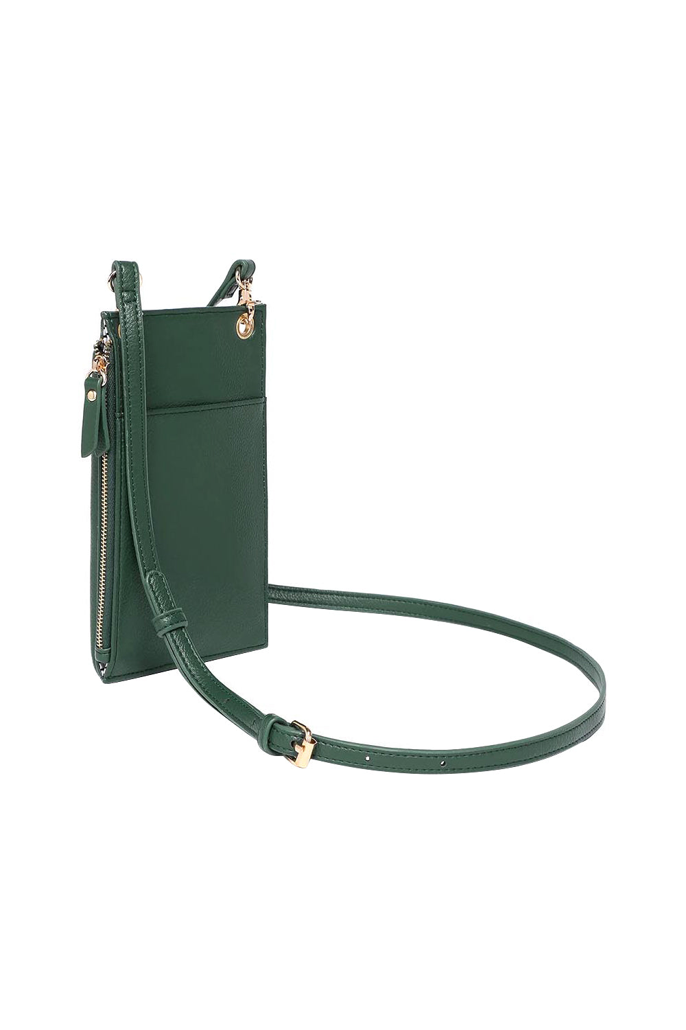 Product shot of the Suki Phone Bag in colour Forestgrn (Green), from the back