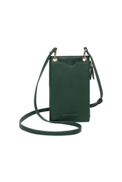 Product shot of the Suki Phone Bag in colour Forestgrn (Green), from the front