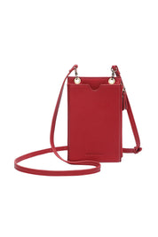 Product shot of the Suki Phone Bag - Red in colour Red, from the front