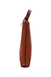 Product shot of the Baby Gracie Clutch in colour Tan, detail