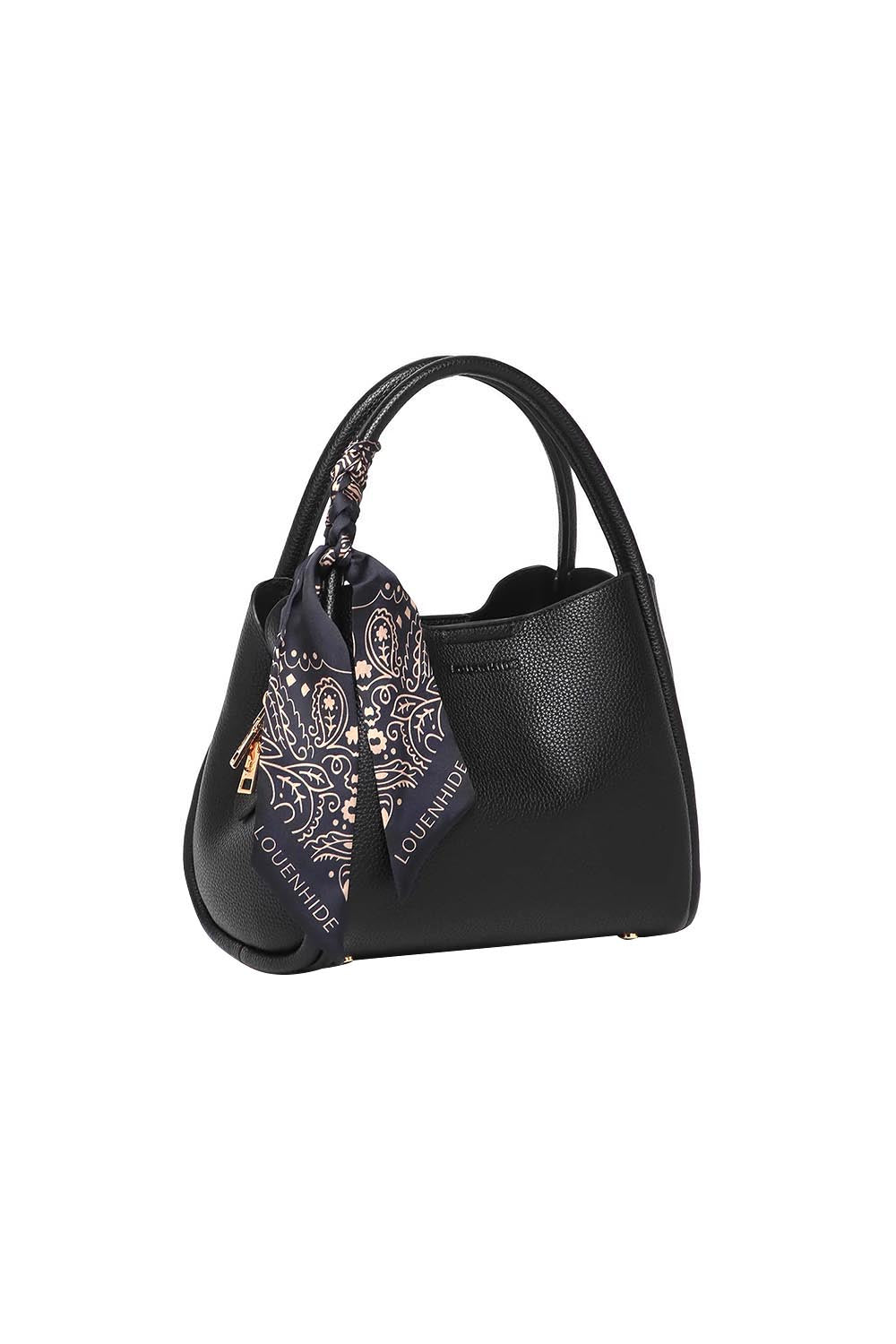 Product shot of the Steffie Mini Tote Bag - Black in colour Black, from the back