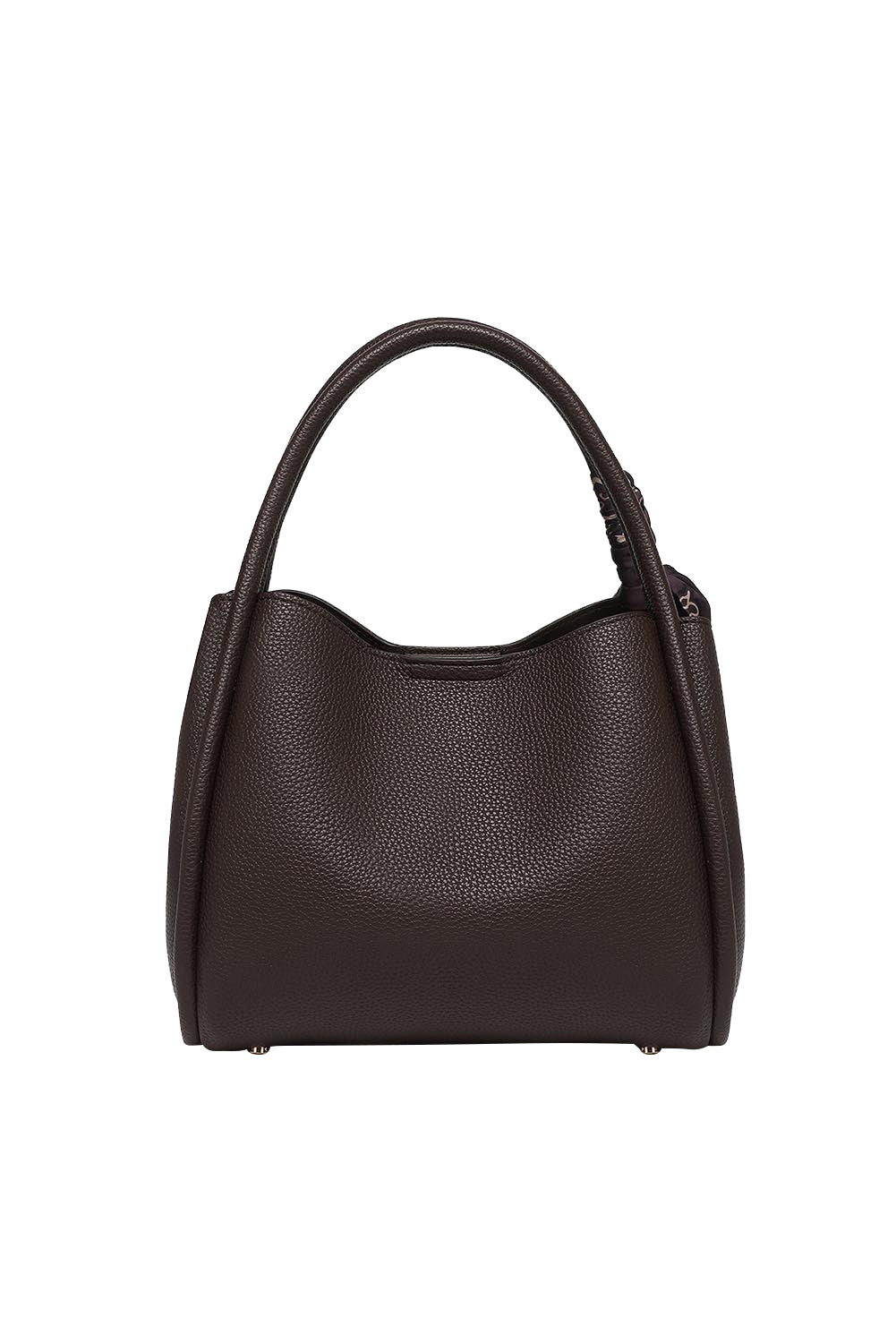 Product shot of the Steffie Mini Tote Bag - Chocolatepu in colour Chocolatepu, from the back
