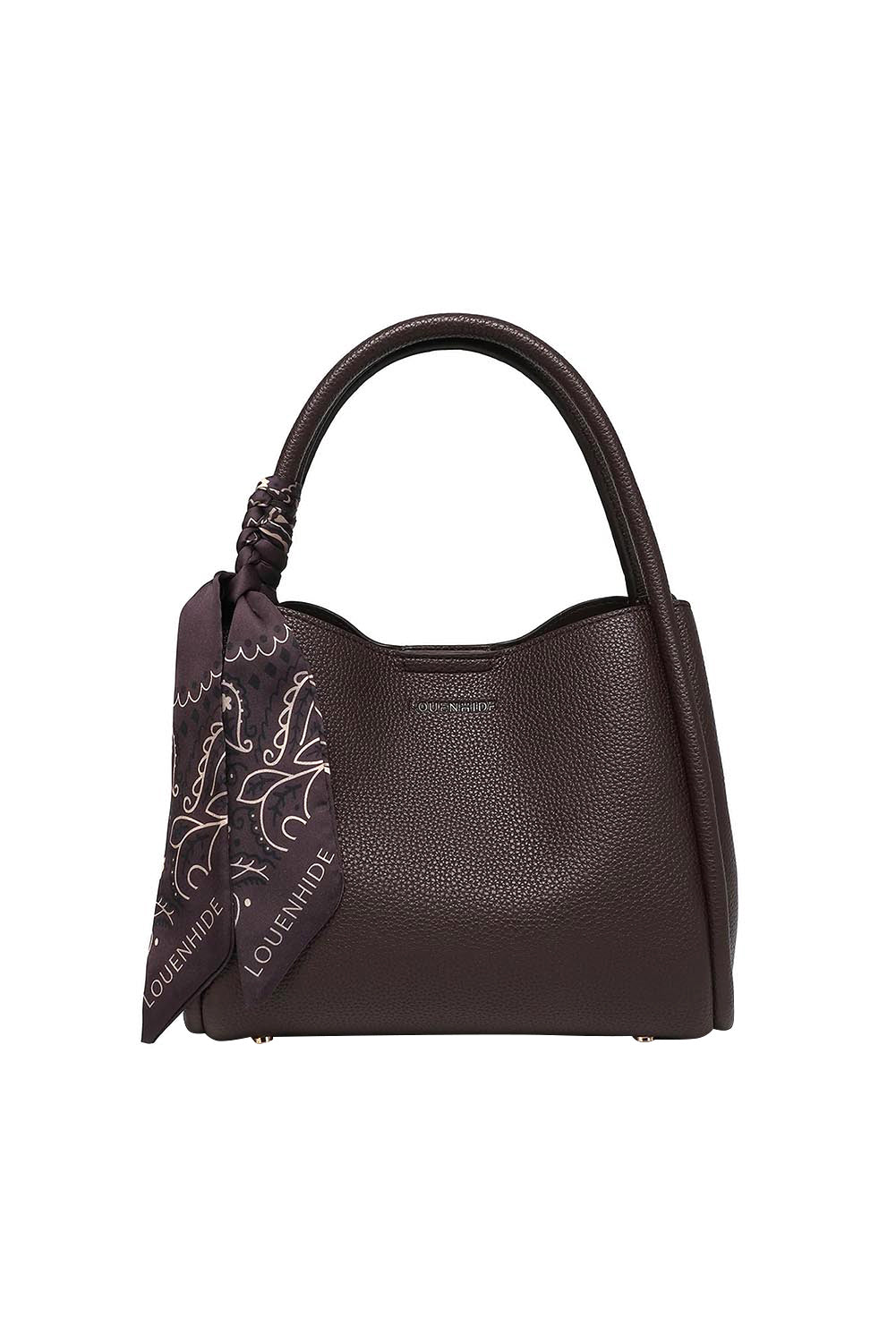Product shot of the Steffie Mini Tote Bag - Chocolatepu in colour Chocolatepu, from the back
