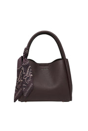 Product shot of the Steffie Mini Tote Bag - Chocolatepu in colour Chocolatepu, from the back