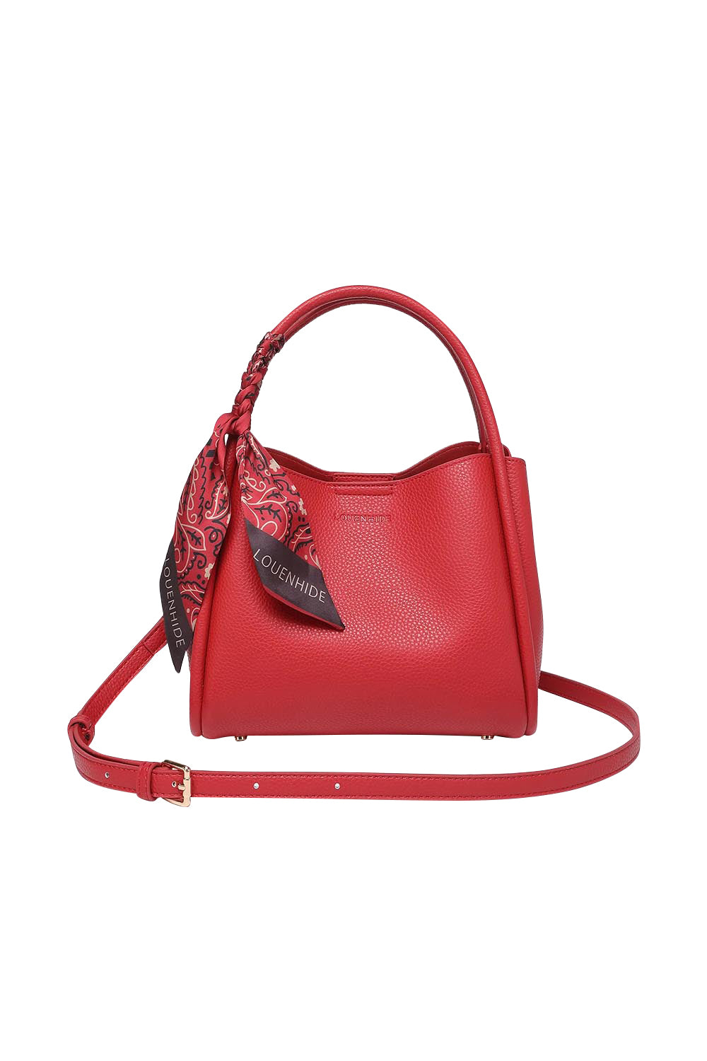 Product shot of the Steffie Mini Tote Bag - Red in colour Red, from the front