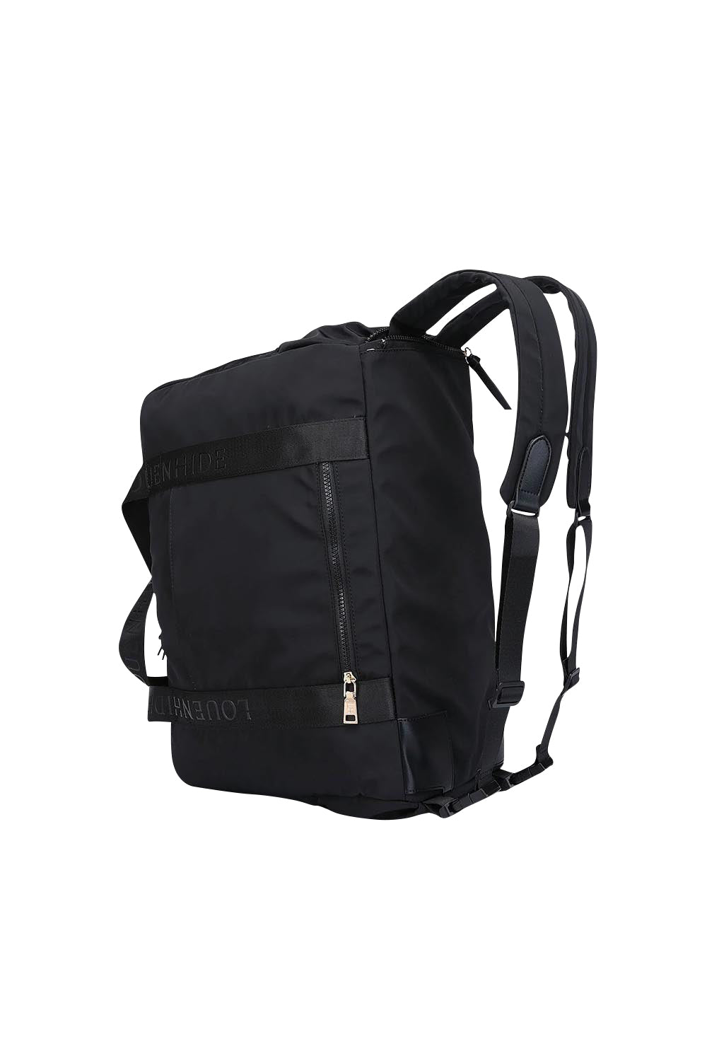 Product shot of the Jenn Nylon Travel Bag - Black in colour Black, showing detail