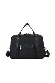 Product shot of the Jenn Nylon Travel Bag - Black in colour Black, from the front