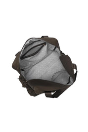 Product shot of the Jenn Nylon Travel Bag - Chocolate in colour Chocolate, from the back