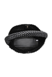 Product shot of the Gabby Woven Shoulder Bag in colour Black (Black), detail