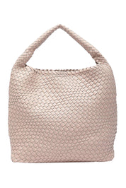 Product shot of the Gabby Woven Shoulder Bag in colour Malt, from the back