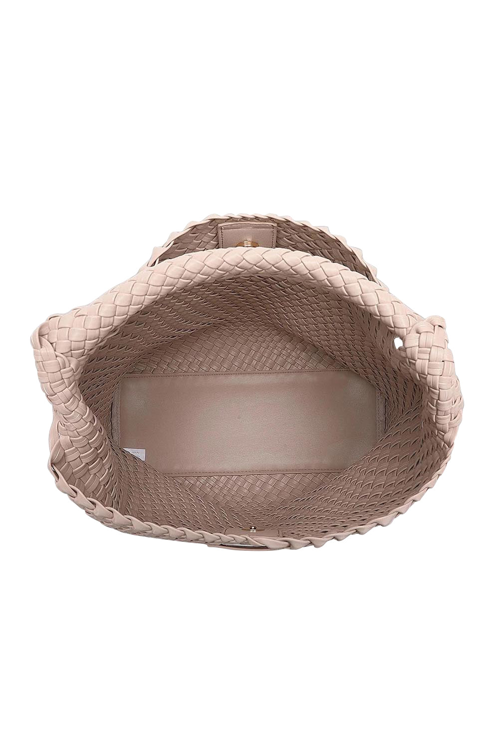 Product shot of the Gabby Woven Shoulder Bag in colour Malt, detail