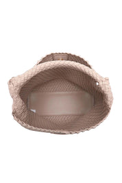 Product shot of the Gabby Woven Shoulder Bag in colour Malt, detail