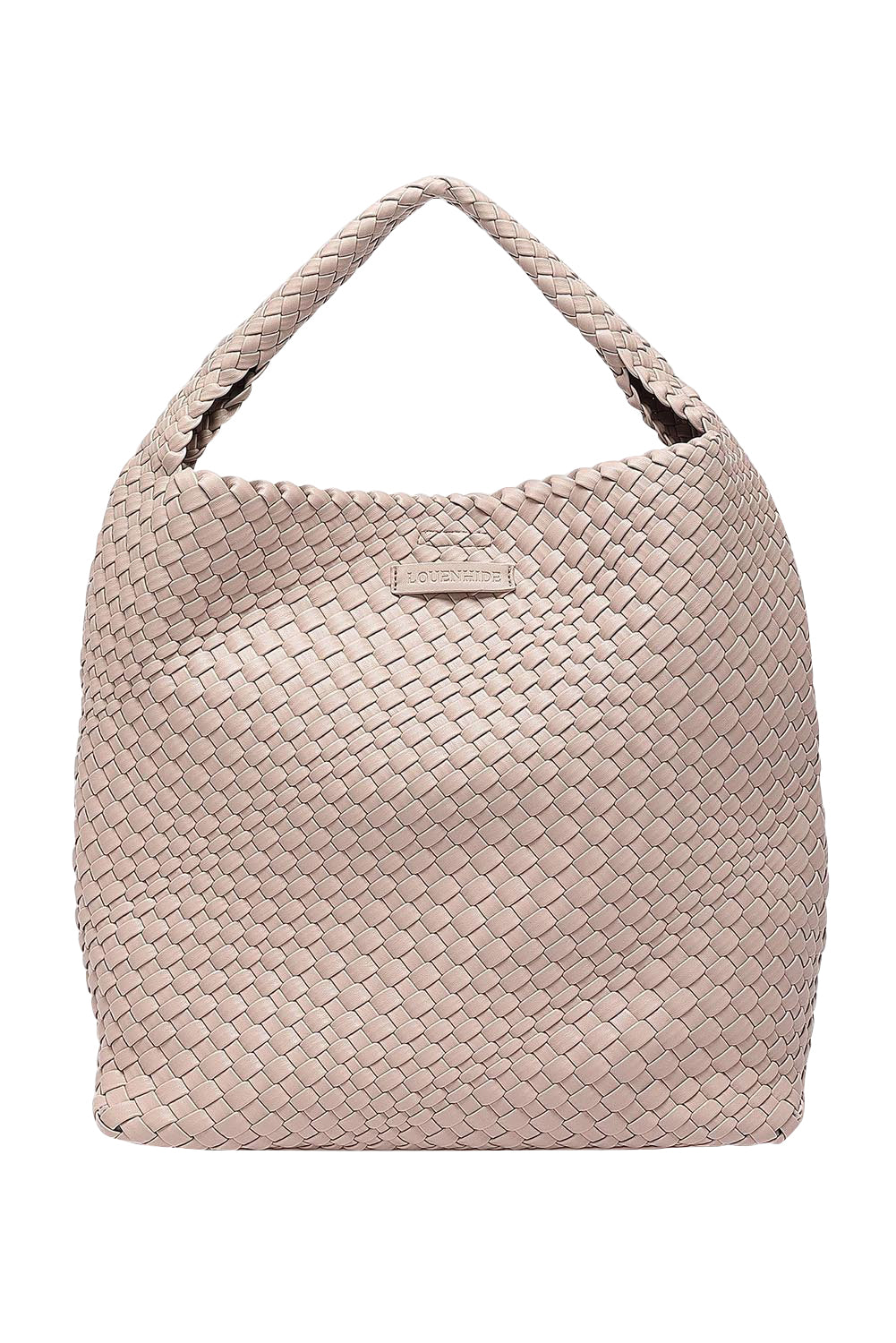 Product shot of the Gabby Woven Shoulder Bag in colour Malt, from the front