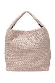 Product shot of the Gabby Woven Shoulder Bag in colour Malt, from the front